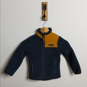 Woods Kids Sherpa Jacket - Navy and Mustard